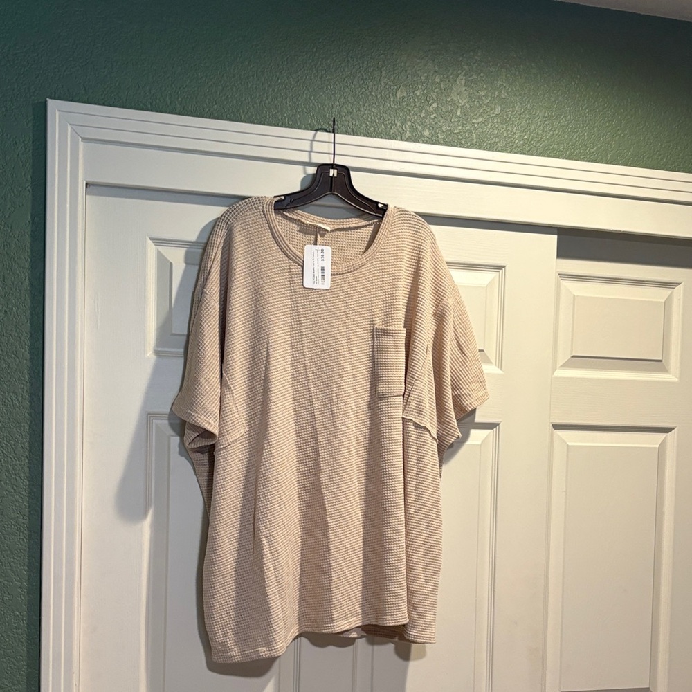 Pol waffle knit dolman sleeve top